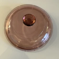 Visions Pyrex Cranberry Glass Lid V1C  Lid V 1 c