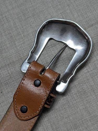 vintage USA made TONY LAMA buckle belt 32 leather TOOLED western cowboy COWHIDE - Picture 12 of 13
