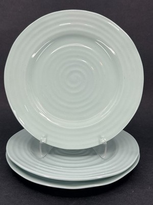 Set Of 3 Portmeirion Sophie Conrad Celadon SALAD Plates Light Blue Aqua RARE