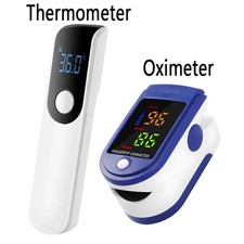 Digital Thermometer Fingertip Pulse Oximeter Blood Oxygen SpO2 Heart Rate