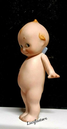 Figura bebé muñeca Kewpie Wing bisque vintage rosa o’neill pintada a mano 6,25" H - Imagen 3 de 12
