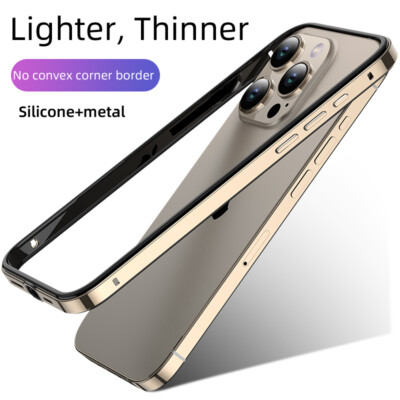 Aluminium Rahmen Hülle für iPhone 17 16 15 Pro Max 14 Silikon Bumper Handy Case