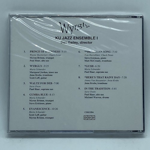 KU Jazz Ensemble I "Wyrgly" CD OOP 1995 University of Kansas Band Dan Gailey - Picture 2 of 2