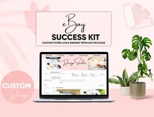 eBay Template, Listing Template, Mobile Optmize FREE LOGO DESIGN Pretty Pink