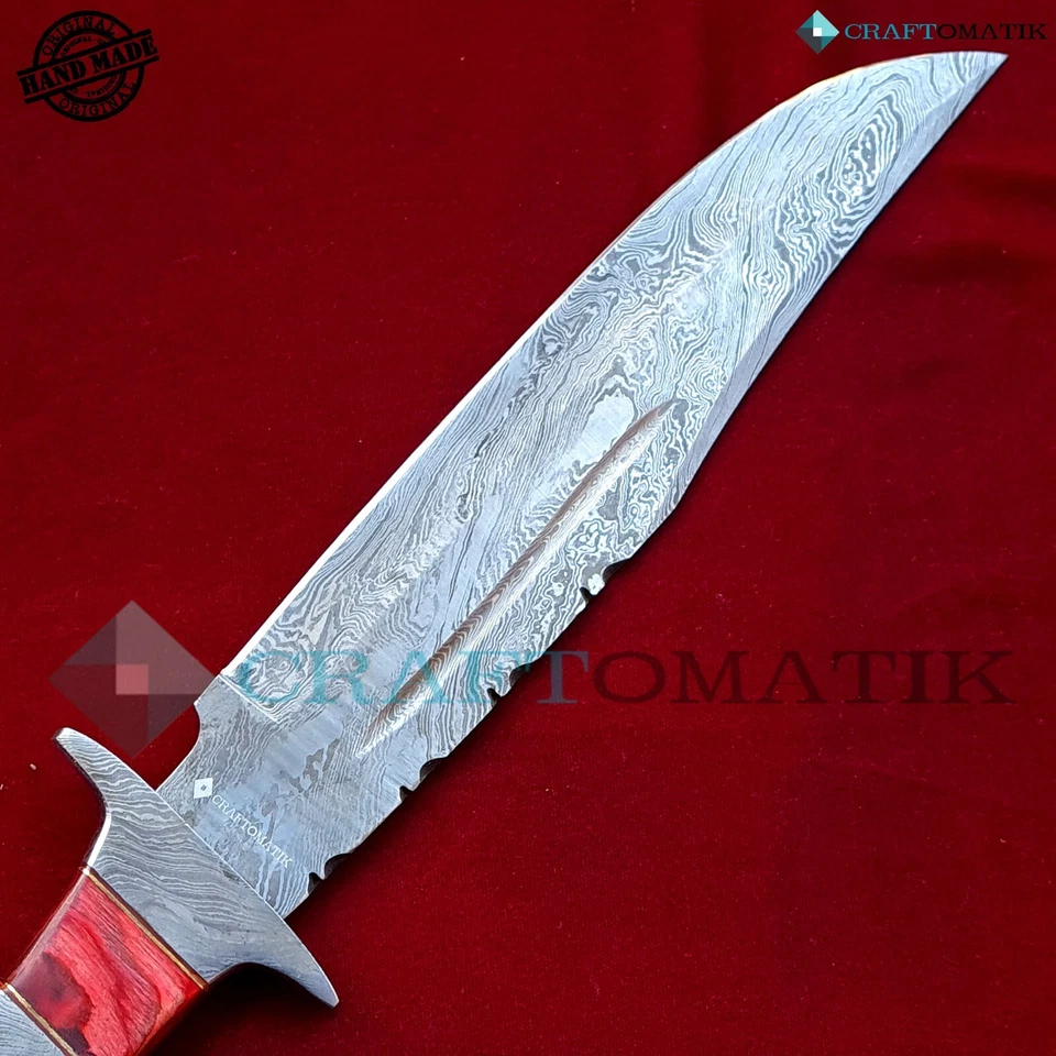 Damastmesser Jagdmesser | ELITE Damaszener Bowie | Damast-Stahl Hunting Knife | - Bild 4 von 4