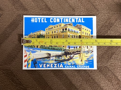 Hotel Continental Venezia ๐ฎ๐น Canal Grande Luggage Label /Sticker REPRODUCTION - Picture 3 of 4