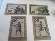 Four 30pf Notgeld Currency Notes From City of Guhl-Uncirculated Condition [#1]