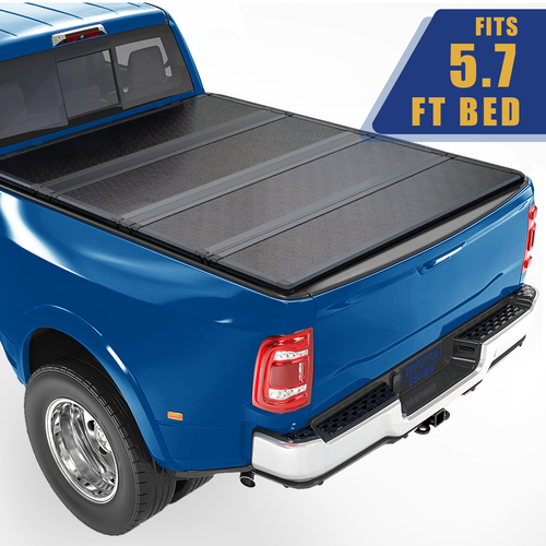 5 7FT FRP Hard Quad Fold Tonneau Cover Truck Bed For 2009 2023 Ram1500 
