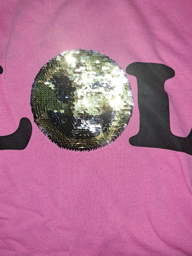 Girls Pink Emoji Hooded Sweatshirt Size 14 - Picture 4 of 5