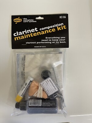 Clarinet Composition Maintenance Kit / Brush, Chamois, Cork, Grease  Herco HE106