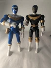 Power Rangers 8" Zeo Black & Zord Blue 8" lot of (2) two Vintage Bandai 1996