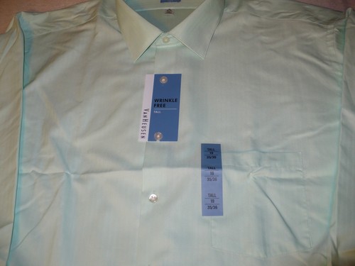$50 NEW NWT VAN HEUSEN MEN'S BIG & TALL DRESS SHIRT HERRINGBONE BUTTON UP FRONT - Picture 2 of 4