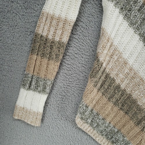 Ultra Flirt Womes Beige Gray Stiped Knit Tunic V Neck Long Sweater Pullover S - Picture 18 of 21