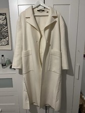 All Saints, Wool Hazel Long Coat, Cream, Uk Size 10, Used