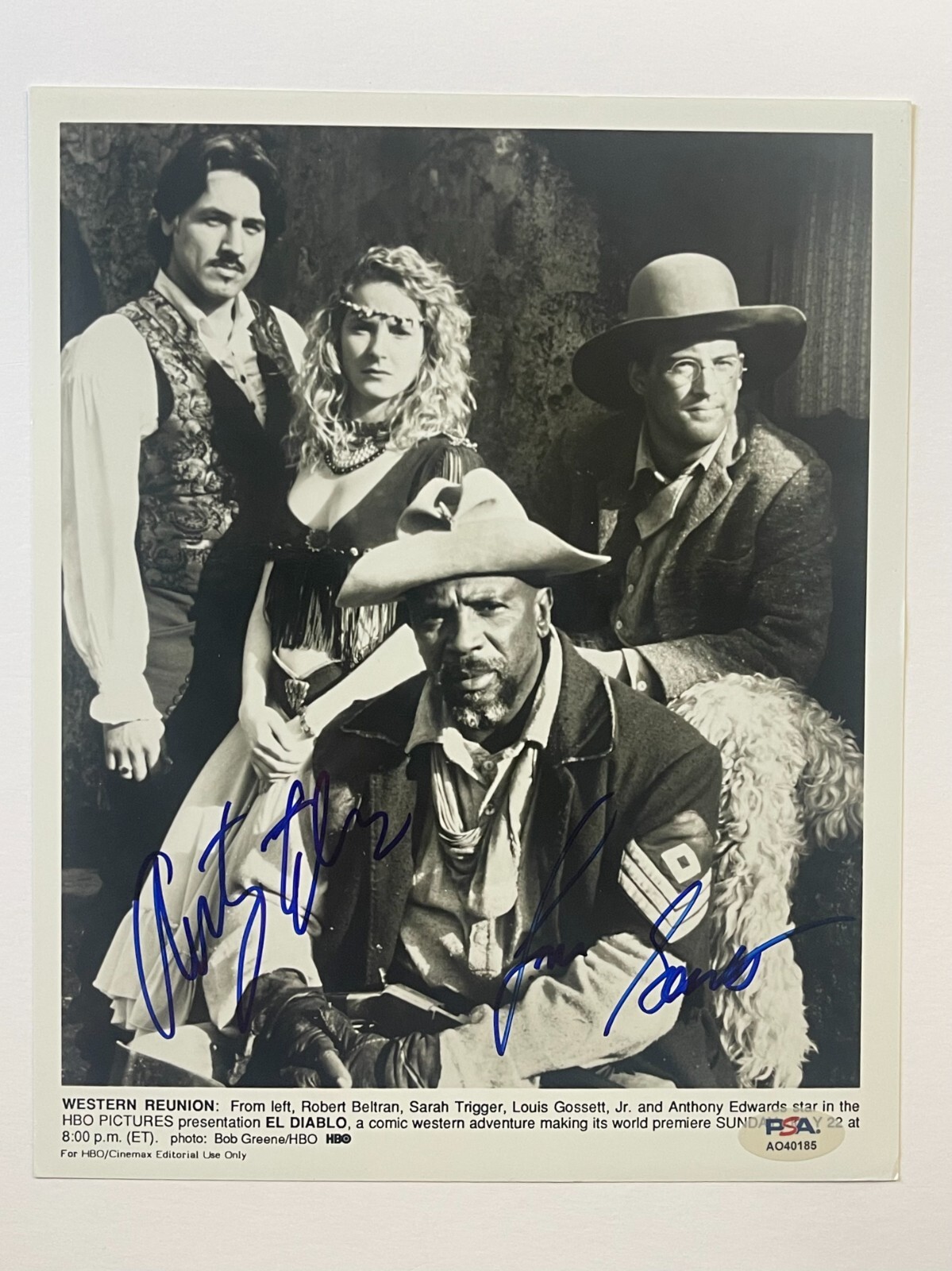 Anthony Edwards & Louis Gossett Jr Autographed Signed ANTHONY EDWARDS LOUIS GOSSETT JR EL DIABLO TOP GUN ZODIAC ROOTS PSA COA A 
