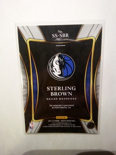 2021-22 Sterling Brown Select Signature Selections Silver Prizm Auto Dallas Mavs - Picture 2 of 2