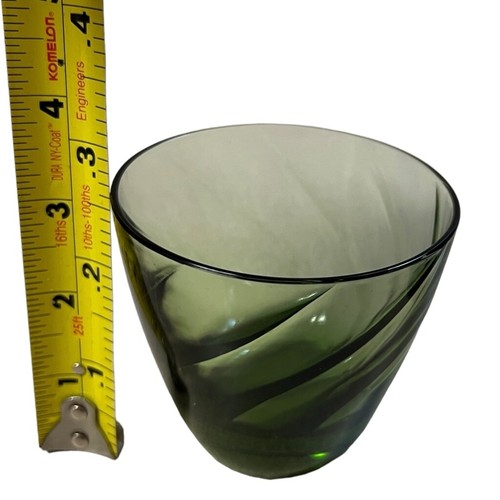 Vintage Libby Avocado 2er Set grüne Wirbel Lowball Brille - Bild 4 von 9