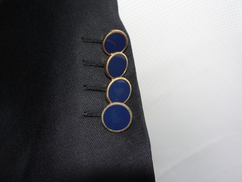 Brioni Palatino Sport Coat Mens 42L Black Wool Gold & Blue Buttons Made in Italy - Picture 15 of 17