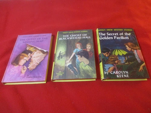 Lot of 3 Vintage Nancy Drew HC Books Yellow Matte vols. 19, 25, 36