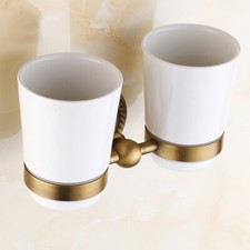 Antique Brass Double Tumbler Holder Toothbrush Holder Bathroom Accessories