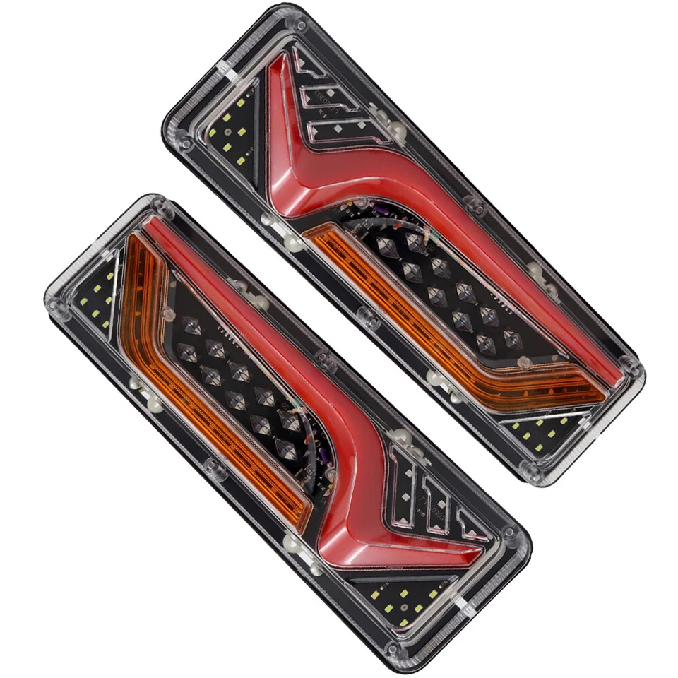 Luces de freno traseras LED dinámicas para camión 2 piezas 12/24 V intermitentes Foto 2 de 4
