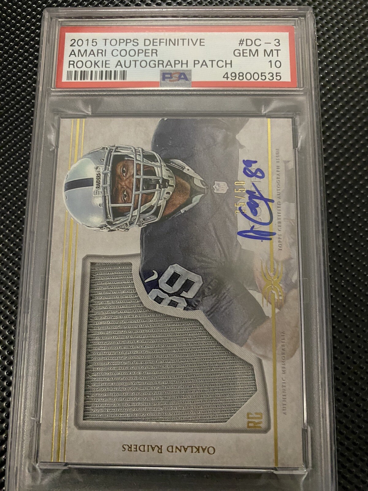 Amari Cooper Topps Definitive Rookie Autograph Patch #DC3 Base