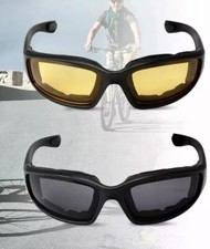 Lot Of 2 Chopper Riding Motorcycle Glasses Smoke, Yellow, Padded Comfortable NEW