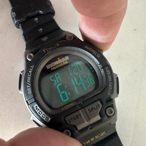 Timex Ironman Shock Digital Watch Men Indiglo Gray 30 Lap 200M Timer New Battery - Picture 10 of 11