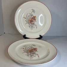 Universal Cambridge Camwood Ivory Poppy Dinner Plates (Set of 2)  9 3/4" G1