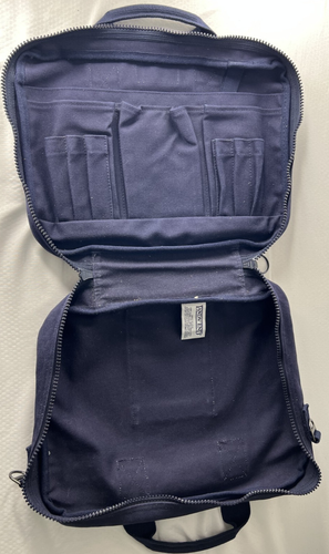 Lands' End VTG Direct Merchant Canvas Messenger Bag USA Blue Nerdy Geek - Picture 2 of 6