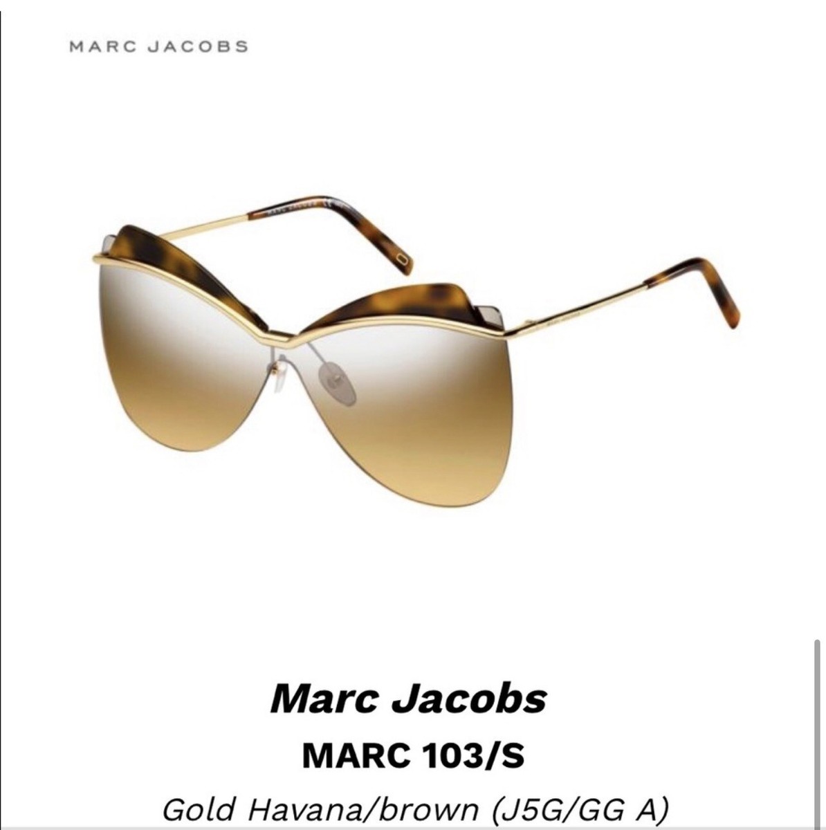 Marc Jacobs Gold Havana brown sunglasses 103/S | eBay display picture 2