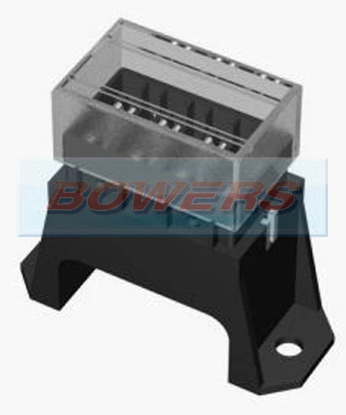 BOWERS 4 Way Base Rear Entry Standard Blade Fuse Box Holder 12v/24v Volt With Cover
