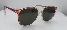 Vintage Monet MT-28 Red Translucent Oval Sunglasses Hong Kong FRAMES ONLY