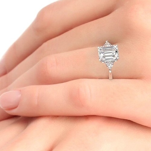 IGI Diamond Engagement Ring VVS2 D Emerald Cut 4.75 Ct Lab-created Best Price - Picture 3 of 36