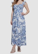 Guess Women's White Sleeveless Eco Rose Maxi Dress Size 2