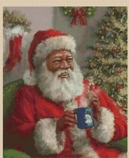 Black Santa Counted Cross Stitch CHART No. 4-550/1a