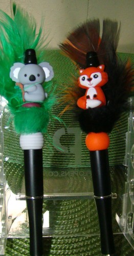FOX Penna a sfera fantasia con perline, fatta a mano fa un ottimo regalo! - Foto 3 di 3