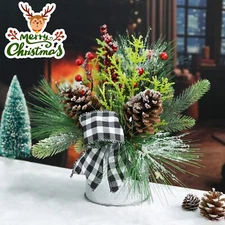 Flower Arrangements Table Centerpiece Decorations Artificial Potted Christmas...