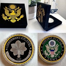 Challenge Coin U.S ARMY LIEUTENANT COLONEL RANK CHALLENGE COIN With Velvet Case