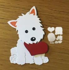 Lovely Puppy Dog Heart Metal Cutting Dies Scrapbooking Card Making Craft