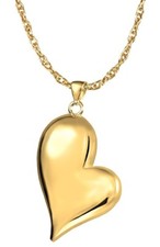 Heart Ash Holder Cremation Urn Keepsake Pendant Necklace Gold Plated Silver