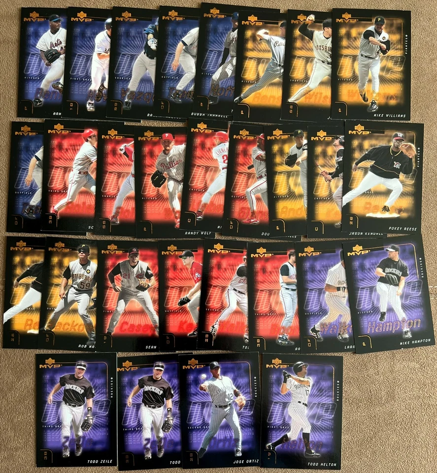 Lote de 84 cartas base de béisbol 2002 Upper Deck MVP con estrellas Rolen Helton Nomo ++ Foto 2 de 2