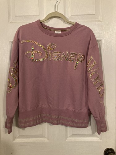 Walt Disney World 50th Anniversary Pullover Sweatshirt iridescent Pink Womens M
