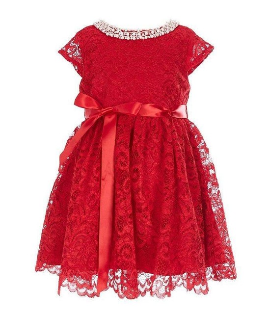 rare editions red lace dress