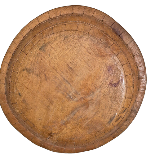 Vintage Large Wood Bowl Engraved Papua New Guinea Hand Carved Oceana Art - Picture 7 of 8