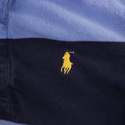 Vintage Polo Ralph Lauren Shirt Boy 5 Blue Rugby Striped Long Sleeve Pony Preppy - Picture 8 of 11