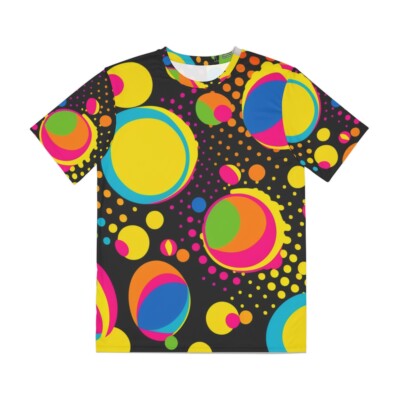 トップス dot-motif shirt All Over Print T Shirt Unisex Adult Psychedelic Polka Dots