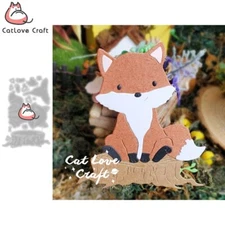 Fox Sitting On Stump Metal Cutting Dies Scrapbooking Die Cuts Card Making Craft