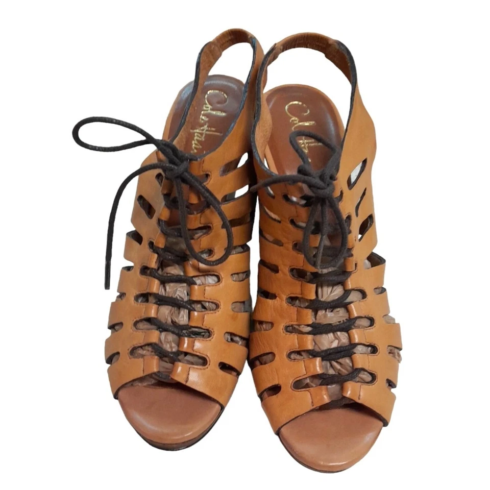 Cole Haan Air Haven Gladiator Sandal Leather Wedge Heel Size 7.5B - Image 4 of 4