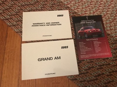 2005 Pontiac Grand Am Owners Manual Ebay